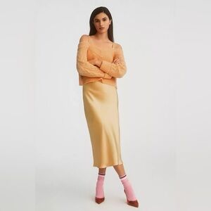 Mare Mare Layered Knit Sweater & Satin Slip Midi Dress